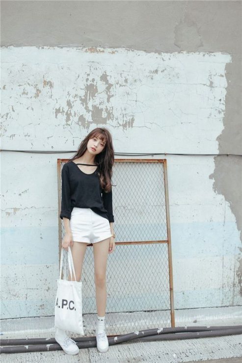 黑白穿搭　夏天